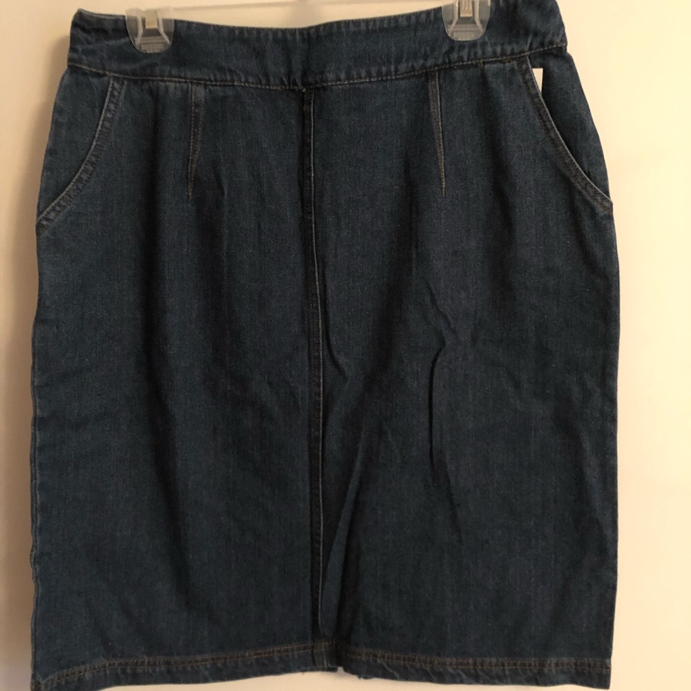 Mo:Vint high waisted zip denim skirt